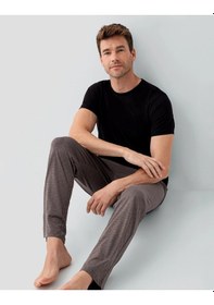 Resim Arnetta 3686 Erkek Kısa Kollu Pijama Takımı Siyah 