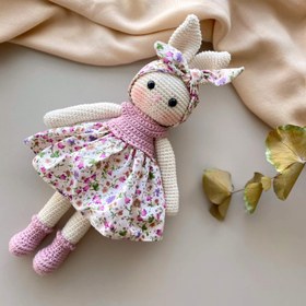 Resim Amigurumi Elbiseli Tavşan - Pembe Elbiseli 