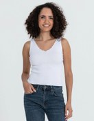 Resim İLKCET MODA Kesik Yaka Esnek Kadın Triko T-shirt 