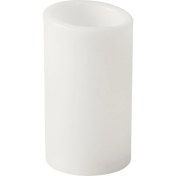 Resim Led'li Blok Mum, Beyaz, 14 cm 