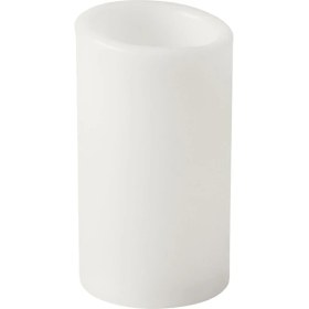 Resim Led'li Blok Mum, Beyaz, 14 cm 