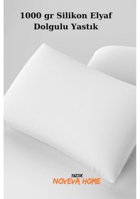 Resim Noveva Premium 1. Kalite Silikon Elyaf Dolgulu Yastık %100 Pamuklu Dış Kumaşlı Yastık 1000 Gr Beyaz 