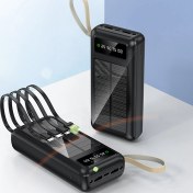Resim Acl 30000 Mah Powerbank Göstergeli Powerbank Solar Fenerli Güneş Enerjili Type C - Lightning - Micro USB - USB Kablolu Powerbank Taşınabilir Şarj Aleti Hızlı Şarj Aleti Powerbank Pw-61 