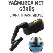 Resim Motorcu Kask Için Silecek Şarjlı Su Geçirmez Motorcu Kaskı Yağmur Sileceği 