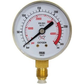 Resim Yıldız Basınç Göstergesi 0-315 Oksijen Giriş 