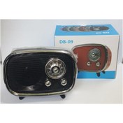 Resim grandmax Bd-09 Mini Retro Style Bluetooth Hoparlör Fm Radyo Sd Kart Ve Usb Girişli Speaker Siyah 