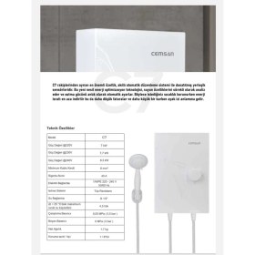 Resim Feyza Design Elektrikli Şofben ve 4mt Kablo Takım Seti, Montaja Hazır, Pratik Kullanım 