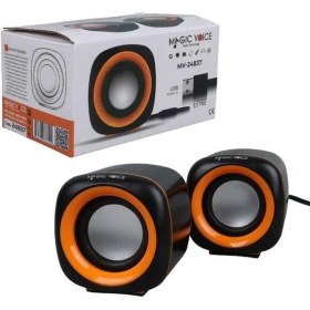 Resim Magicvoice MV-24837 2x3 Watt Aux Multimedia Mini USB Speaker - Hoparlör 