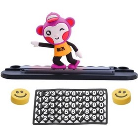 Resim Araç İçi Numaratörlü Kayan Pembe Karikatür Figürü Komik Torpido Aksesuarı 