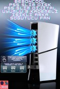 Resim Beboncool Ps5 Slim Disk-Ps5 Slim Dijital Uyumlu 3 Kademeli Işıklı Arka Soğutucu Fan 