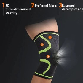 Resim Synope Worthwhil 1 Adet Elastik Diz Pedleri Siyah-Yeşil-Pembe Sporcu Dizlik Diz Bandajı Bisikletçi Diz Pedi 