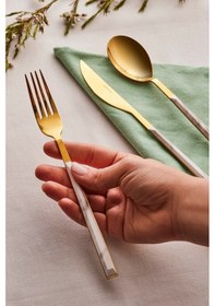 Resim Karaca Arete Gold 6 Kişilik 18 Parça Çatal Kaşık Bıçak Takımı 