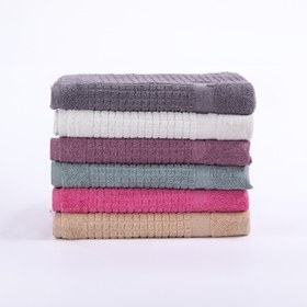 Resim Ayak Havlusu İnce Kareli - Beyaz - 50x70 cm 