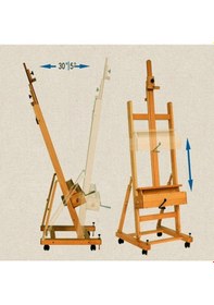 Resim Art Tuval Atölye Tipi Kollu Profesyonel Şövale W15 