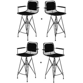 Resim Knsz masa sandalye takımı hem105zengin crdsyh 140*040 4 sandalye syhsyh kolçaklı sırt minderli 