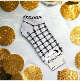 Resim Shopiolog Sevimli Marul Desenli Bilek Çorabı Desen2 Beyaz - Siyah 