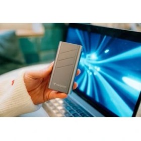 Resim Verbatim Turbometal Taşınabilir Ssd, 1 Tb, Son Derece Hızlı, 3700 Mb/s'ye Kadar Okuma, 3600 Mb/s'ye Kadar Yazma, Harici Sabit Sürücü USB 4.0, 40 Gbps, 