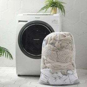 Resim Buffer® Büyük Boy File Çamaşır Torbası 80X100 cm | Hassas Yıkama Filesi | Yorgan, Perde, Nevresim Yıkama Torbası 