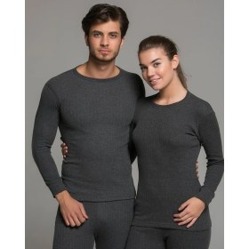 Resim Thermoform Soft Termal İçlik Set Gri Renkli Yerli Üretim M Beden Outdoor Kullanım İçin Özel 