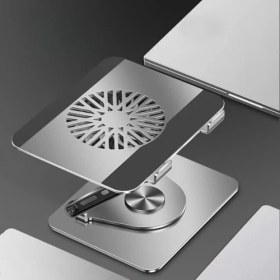 Resim Storemax Laptop Standı Alüminyum Soğutmalı Mıknatıslı Harici Fanlı 360 Derece Döner Ayarlı Ergonomik Gaming Notebook ve MacBook Uyumlu Güçlü Soğutucu Stand Gri 
