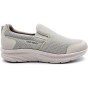 Resim King Paolo K1114 Memory Foam Erkek Tekstil Bej Renk Bağcıksız Spor Yürüyüş Ayakkabı 