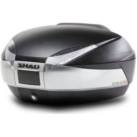 Resim Motosiklet Arka Çanta Dark Grey Siyah Açık Gri Motor Arka Topcase 48 Litre Renkli 