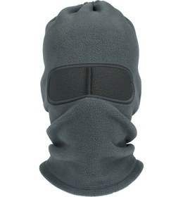 Resim Aotu Yumuşak Polar Polar Boyun Körüğü Kış Rüzgar Geçirmez Bisiklet Eşarp Sıcak Boyun Kapağı Baş Örtüsü - Gri 