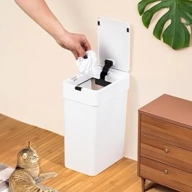 Resim Royal Rain Store Me-06 Hareket Sensörlü 9lt Sessiz Banyo Mutfak Çöp Kovası Beyaz 