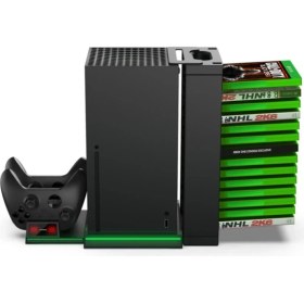 Resim Beboncool TYX-0667 Xbox Series x Oyun Hazneli Fanlı LED Göstergeli Şarj Stand 