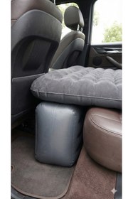 Resim CALIBURN Araç İçi Şişme Yatak - Soğuk Geçirmez Kamp Matı + 2 Yastık+ Pompa (135x88 cm, Gri) 