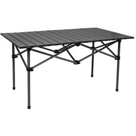 Resim Katlanır Kamp Masası Portatif Outdoor Bahçe Piknik Masası 95 x 50 CM Siyah 