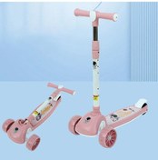 Resim 3 Tekerlekli Scooter Taşınabilir Dönen Koltuk Yanıp Sönen 2 İla Koyu Mavi 