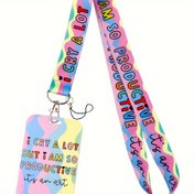Resim İlham Verici Alıntı, Basit Stil, Çok Amaçlı Boyun Askısı için Kimlik, Spor, Telefon, USB Rozet - Motivasyon Aksesuar Seti ile Kart Tutucu ve Anahtarlık Polyester Lanyard 
