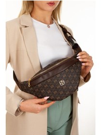 Resim Newish Polo Kadın Desenli Çapraz Omuz Askılı Bel Omuz Çanta Kkhve 