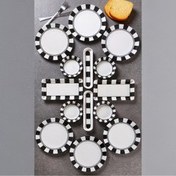 Resim 14 Parça 6 Kişilik Handmade Dama Desen Kahvaltı Takımı - Lüx Kahvaltılık Sunum Seti Vienev