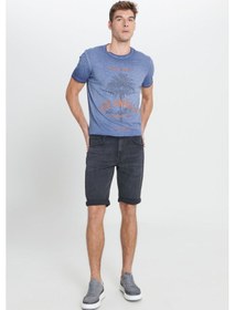 Resim Ac&Co / Altınyıldız Classics Erkek Antrasıt Slim Fit Dar Kesim Pamuklu Esnek Denim Şort Antrasit 