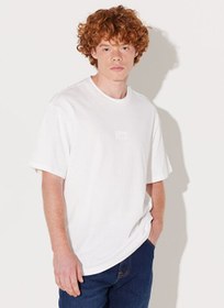 Resim Lee Kırık Beyaz Erkek Bisiklet Yaka Bol Kesim T-Shirt L222001102 
