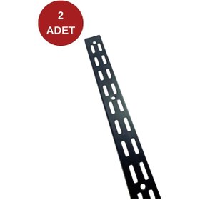 Resim Rafburada 200 Cm Siyah Çift Sıra Delikli Konik Dikme 2 Adet Diğer 