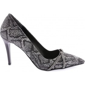 Resim Dgn Akt-01-23y Kadin Silver Taşli Burgu Bantli Abiye Ayakkabi AKT-01-1563-R11294 Siyah 