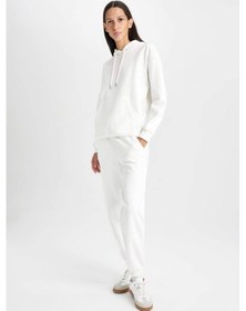 Resim Defacto Beli Paçası Lastikli Bağcıklı Cepli Kalın Jogger Eşofman Altı V2700AZ24WNER105 Ekru 