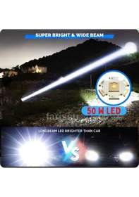 Resim Small Sun 50w 5000 Lümen 26800 Model 8800 Mah Pil 1,5 İle 2 Km Menzilli 10 Saat Çalışma Süresi Siyah 