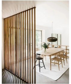 Resim 100cm X 280cm Ahşap Çıtalı Paravan Oda Ayırıcı Seperatör Duvar De 