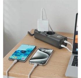 Resim Vothoon 67W Hızlı Şarjlı Akıllı Çoklu Priz - 2000W Güç, 2 USB-C + 2 USB-A Çıkışlı, Telefon & Laptop Uyumlu 