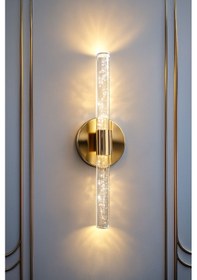 Resim Bhbackhome Bubbleflux Şık Tasarım Modern Ledli Aplik 40 Cm Pilli Gold 