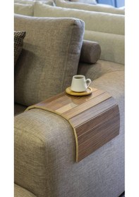 Resim Mobitell 45X25 Cm Ceviz Koltuk Sehpası Portatif Sehpa 