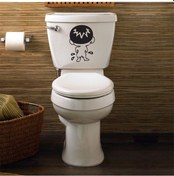 Resim Wc Klozet için Yaramaz Sticker Yapıştırma Model2 