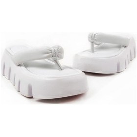 Resim Kadın Beyaz Pund Yüksek Konfor Ortopedik Taban Parmak Arası Terlik 001 