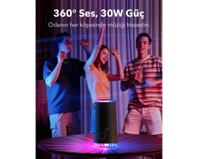 Resim Anker Soundcore Glow Taşınabilir Hoparlör - 360° Ses Bluetooth Hoparlör - Senkronize Radyant Işık - A3166 -Mavi 