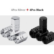 Resim Xiyu Shop 8 Adet Gümüş-Siyah Tarzı Alüminyum Alaşımlı Araba Lastiği Valf Kapakları Altıgen Lastik Valf Gövde Kapağı Hava Toz Kapakları Lastik Valf Kamyon Bisiklet Jant Valfi Gövde Kapağı (Yurt Dışından) 