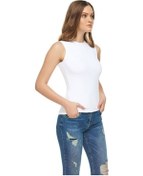 Resim 3 Adet Tutku Elit Bayan Sıfır Kol Likralı Beyaz Kadın Atlet 